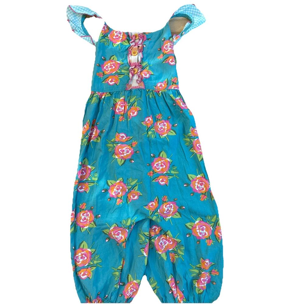 Matilda Jane Floral Jumpsuit Ruffle Trim‎ Girls Size 8